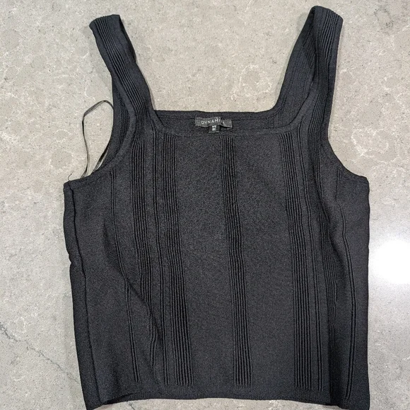 Dynamite Black Ribbed Tank Top - Picture 1 of 5